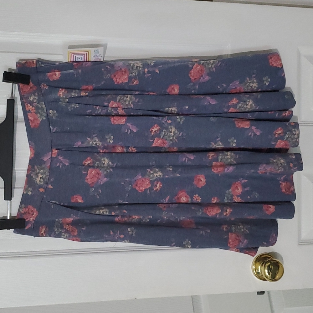LuLaRoe Madison Dusty Blue Floral Skirt